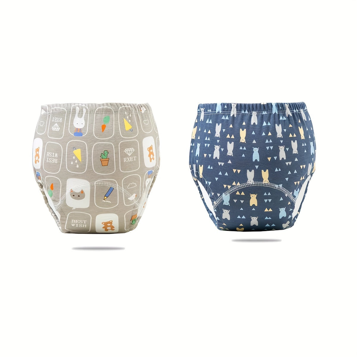 Baby Training Pants Reusable Cotton Diaper Pants for Infants and Toddlers Breathable 6-Layer Washable 2 Pieces