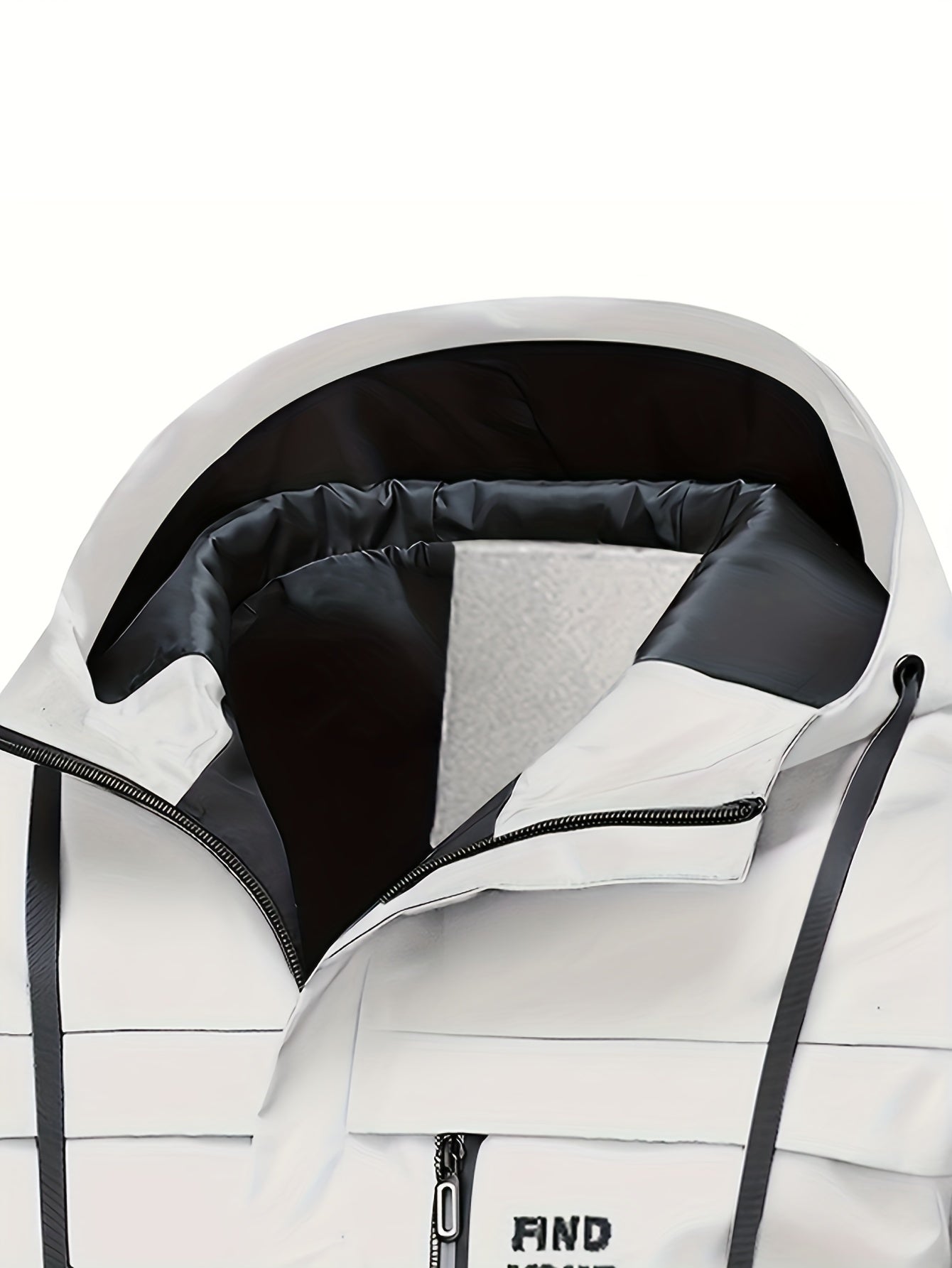 Erkaklar uchun kapüşonli jaket, zamonaviy harf naqshi, fermuarlı dizayn, cho'ntaklar va mashinada yuvish mumkin.