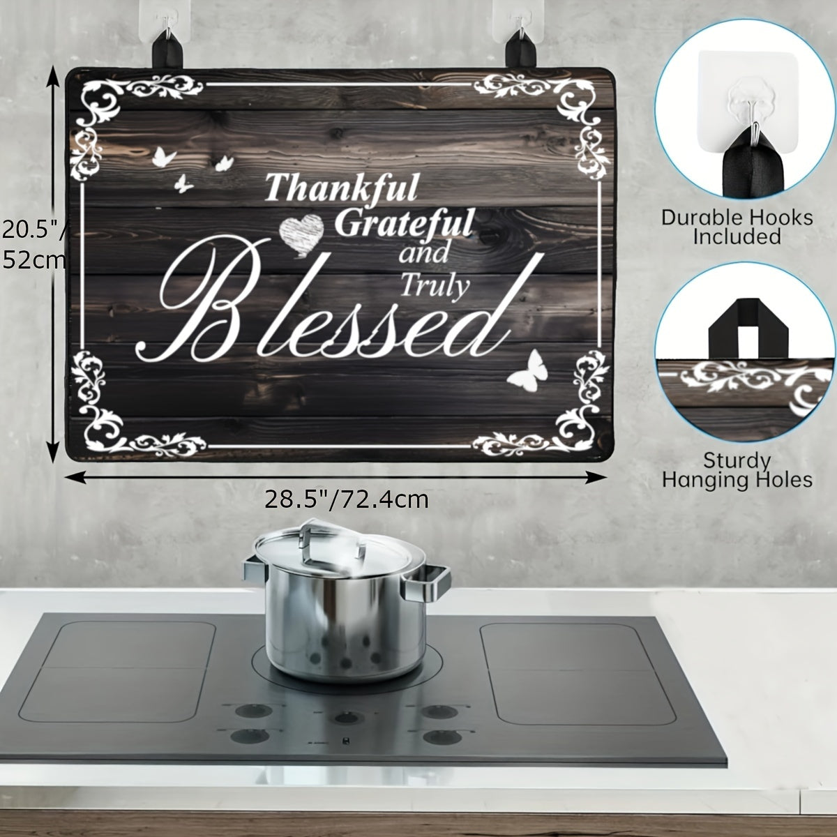 Durable Kitchen Stove Top Cover 72x52cm Protects Electric and Glass Cooktops