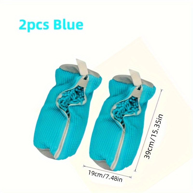 JEEAKI 2-Pack Увеличенные Сумки для Обуви для Стиральной Машины, Прочные Полиэстеровые Сумки для Стирки Обуви с Молнией, Овальные Тканевые Сумки для Стирки для Домашнего Использования, Предотвращают Деформацию