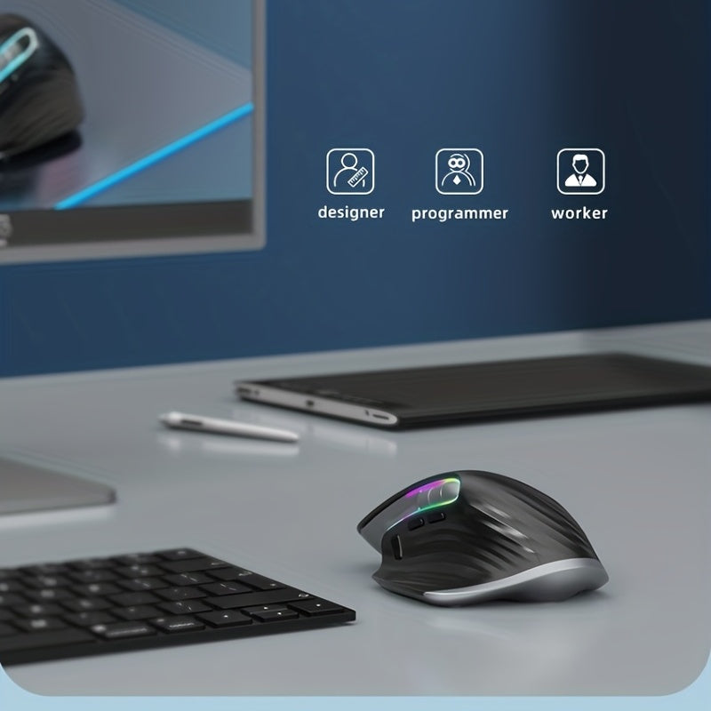 JOMAA 2.4Ghz Simsiz O'yin Sichqonchasi, Jim Orqa Yoritgich RGB, Type-C Qayta Zaryadlanadigan PC, Stol Kompyuteri, Noutbuk uchun