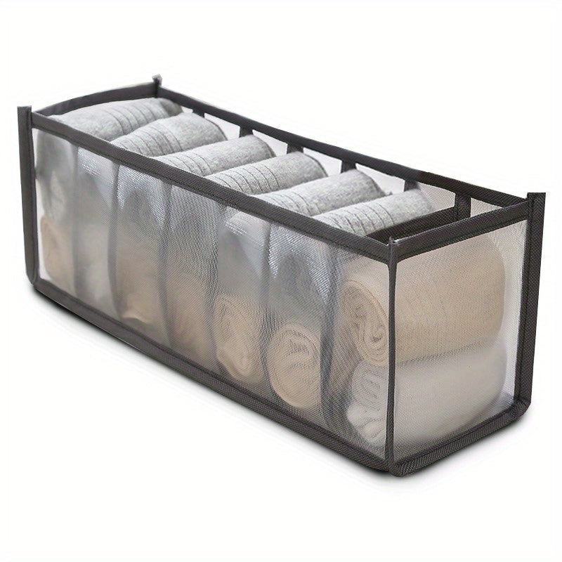 Lightweight 3-in-1 Fabric Underwear Organizer with Multi-Compartments for Bras Socks and Panties
