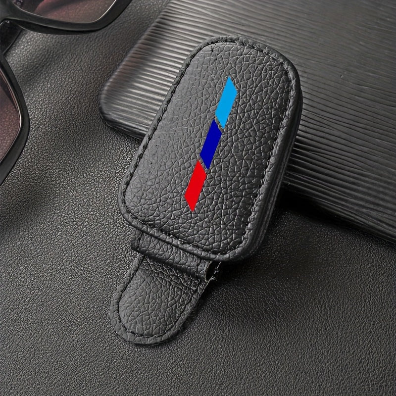 Универсальный держатель для очков на солнцезащитном козырьке автомобиля из искусственной кожи для водителей