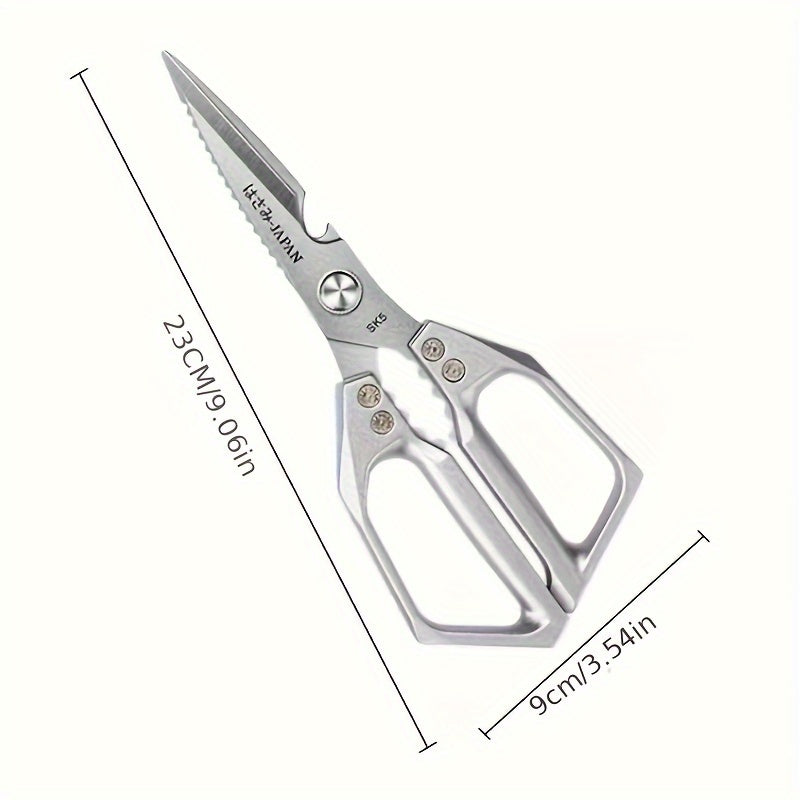 Black Titanium Stainless Steel Kitchen Scissors Multi-Function Cutting Bones Fish