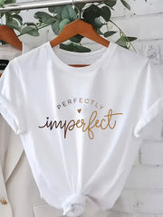 Women's Plus Size Graphic T-Shirt White Loose Fit Short Sleeve Spring Summer Autumn