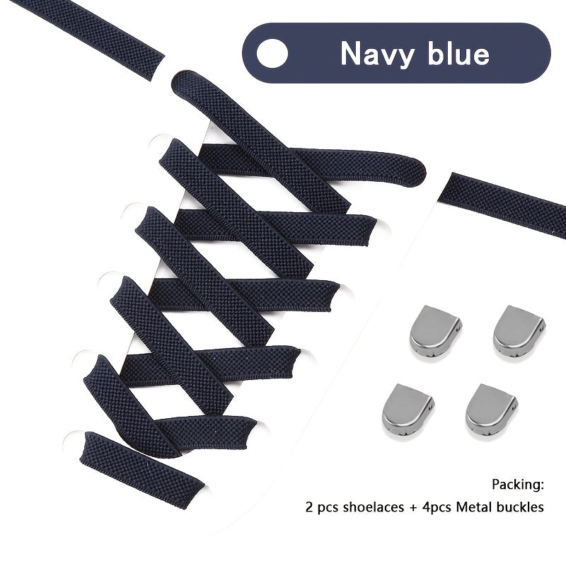 Unisex Polyester Elastic No-Tie Shoelaces for Running and Casual Shoes