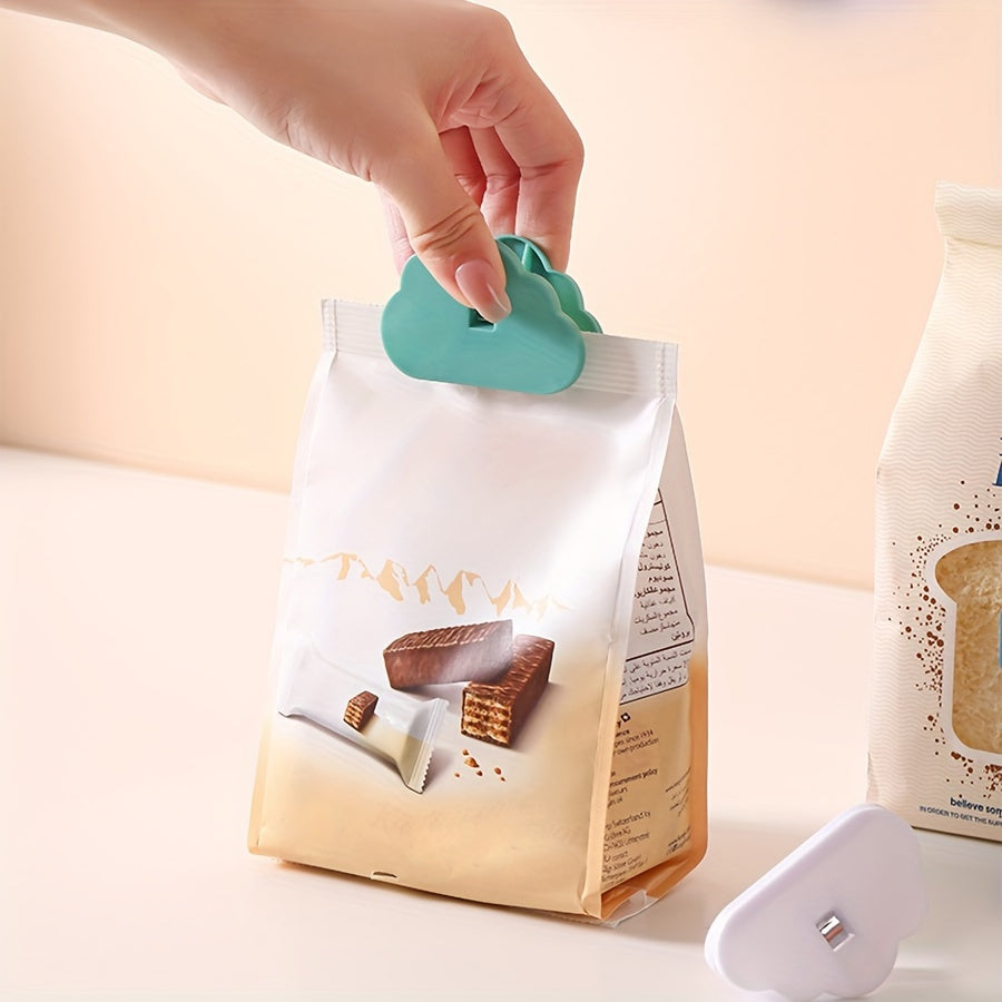 2/4 ta bulut shaklidagi oziq-ovqat sumkasi kliplarining to'plami, qayta ishlatiladigan, namlikka va changga qarshi