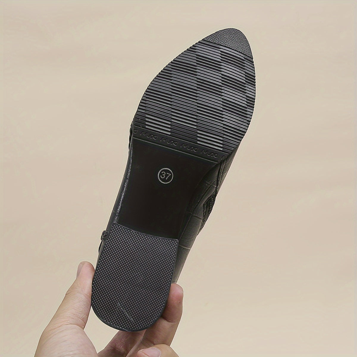 Women’s Leather Ankle Boots for Autumn Side Zipper Stylish Black