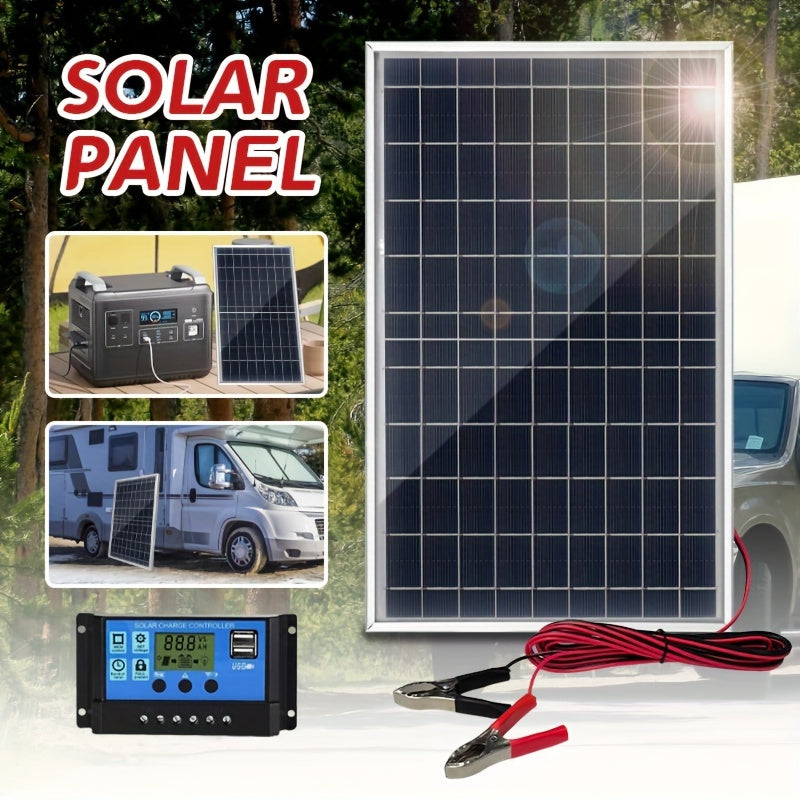 Portable Solar Panel Kit with 60A/80A/100A Controllers for Camping Hiking Boats and Power Banks