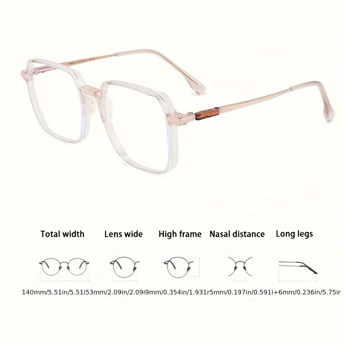 Women's Blue Light Blocking Glasses Square Frame Anti-Blue Light Spectacles