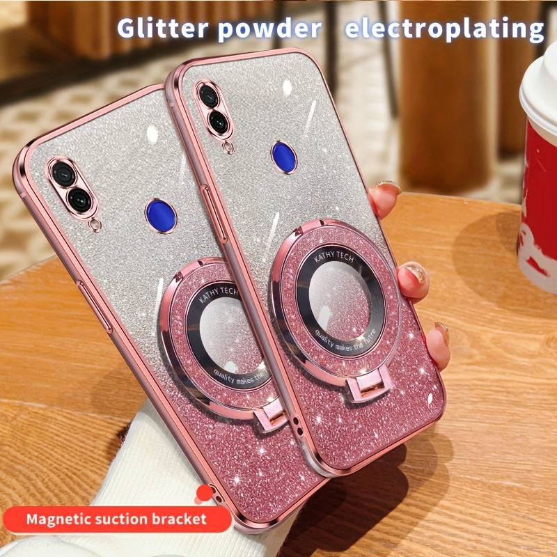 Glitter Magnetic Suction Phone Case for Redmi Note Series TPU Drop Proof