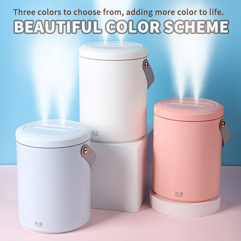 Large Capacity Pink Humidifier with Aromatherapy Essential Oil Function for Office and Bedroom USB Rechargeable Heavy Mist