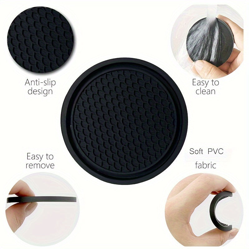 2pcs Car Cup Holder Coaster PVC Universal Auto Anti Slip Insert