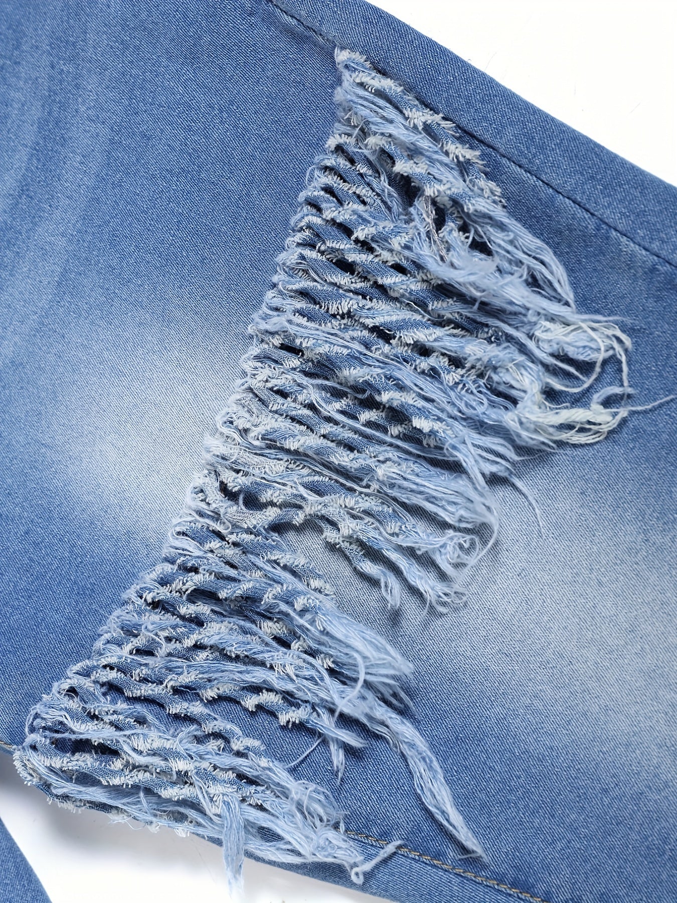 Women's Oversized Blue Ruffled Jeans Women Denim Casual Pants