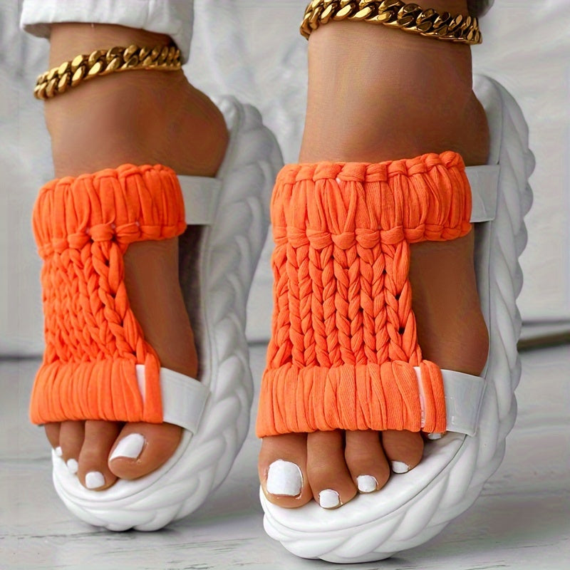 Women's Flat Sandals With Print Breathable Soft Sole Platform Shoes