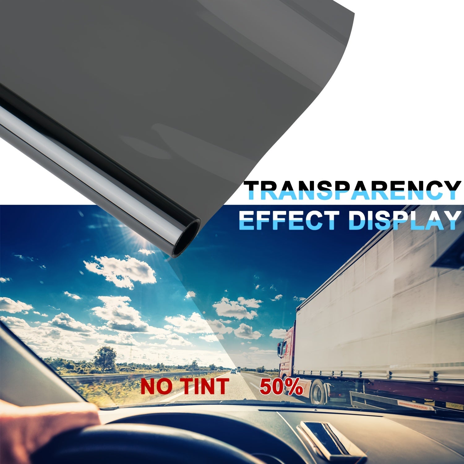 Avtomobil oynasi quyosh filtri Anti-UV yashil manzara stiker 50.8x299.72cm