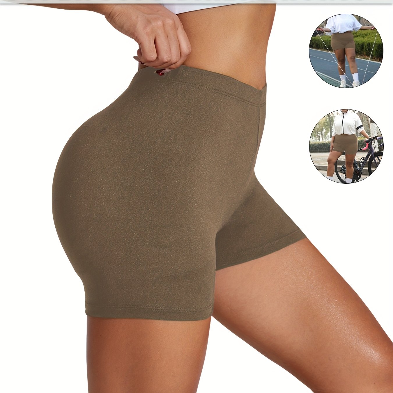 Plus Size Women’s Biker Shorts Soft Tummy Control No-See-Through Workout