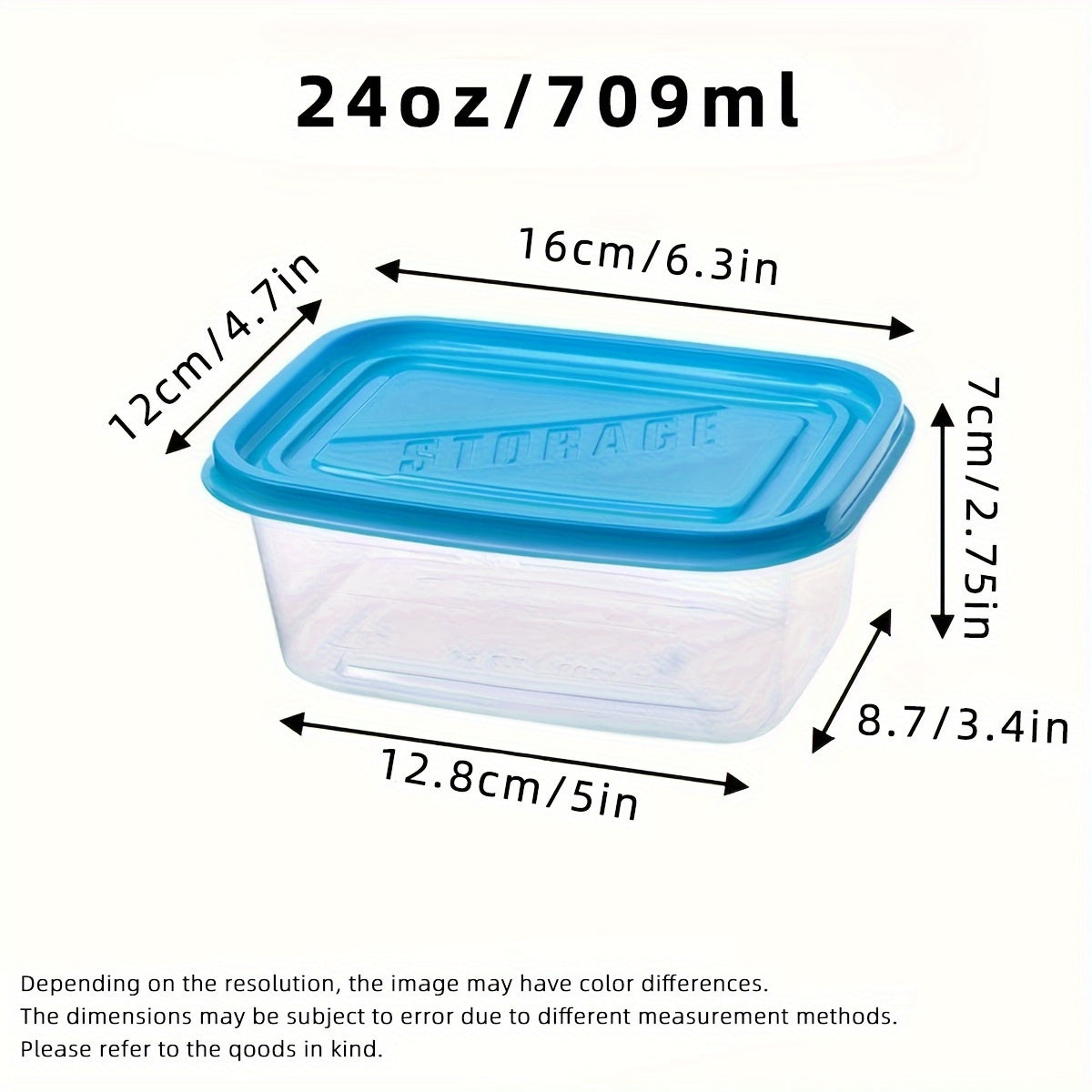 Food Storage Container Set 10 Pieces Stackable BPA-Free Plastic Lunch Boxes