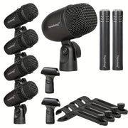 7pcs Wired Dynamic Microphone Kit for Drums All-Metal Construction for Stage Use