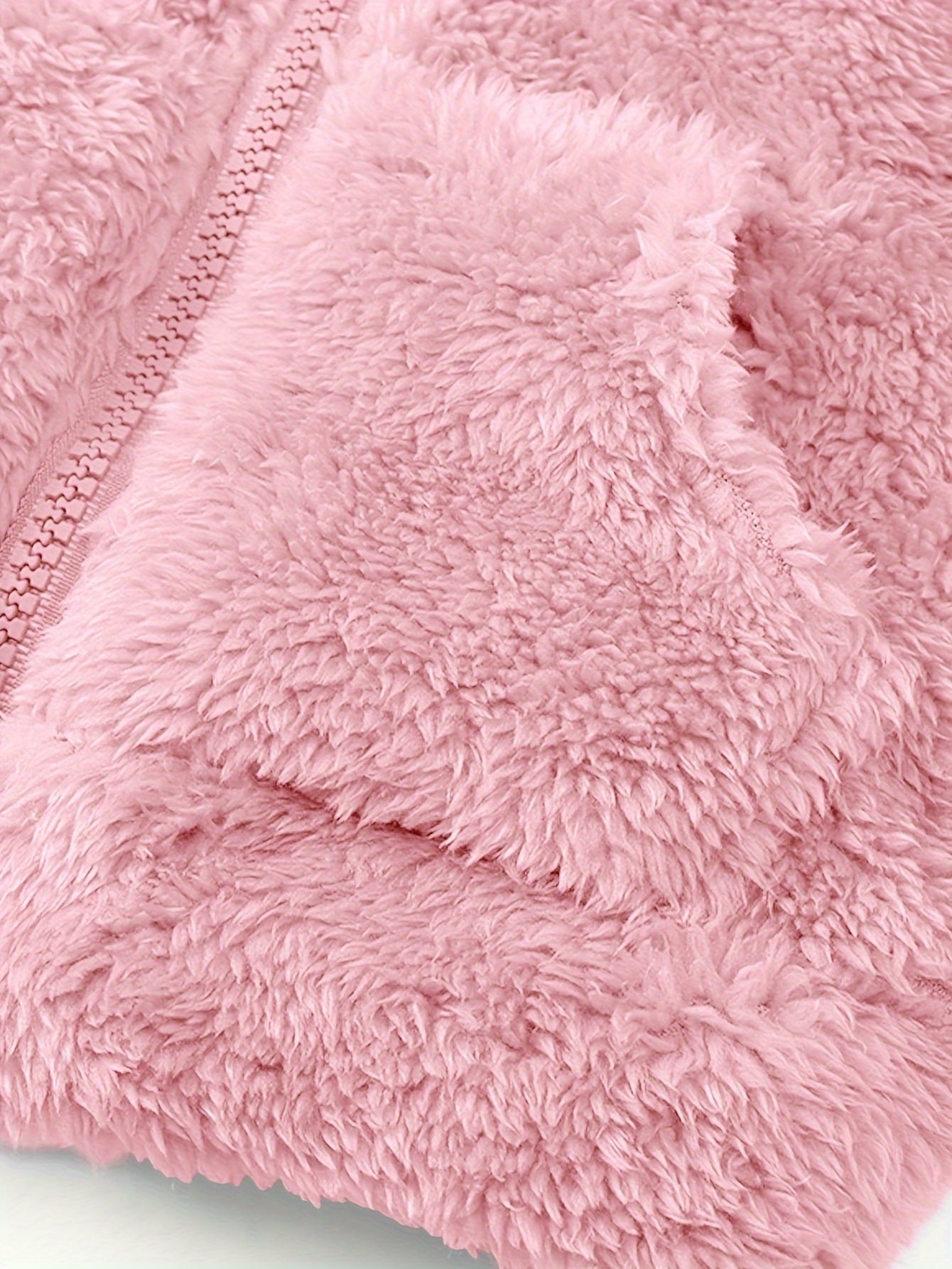 Baby Girl Fuzzy Jacket with Ears Hood Cozy Zip-Up Fall Winter Outerwear