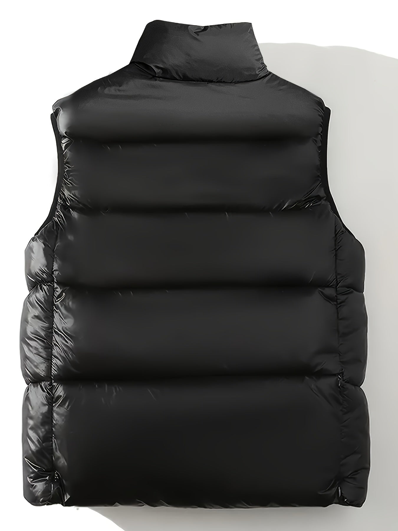 Plus Size Men's Puffer Coat with Hood and Pockets Casual Warm Outerwear