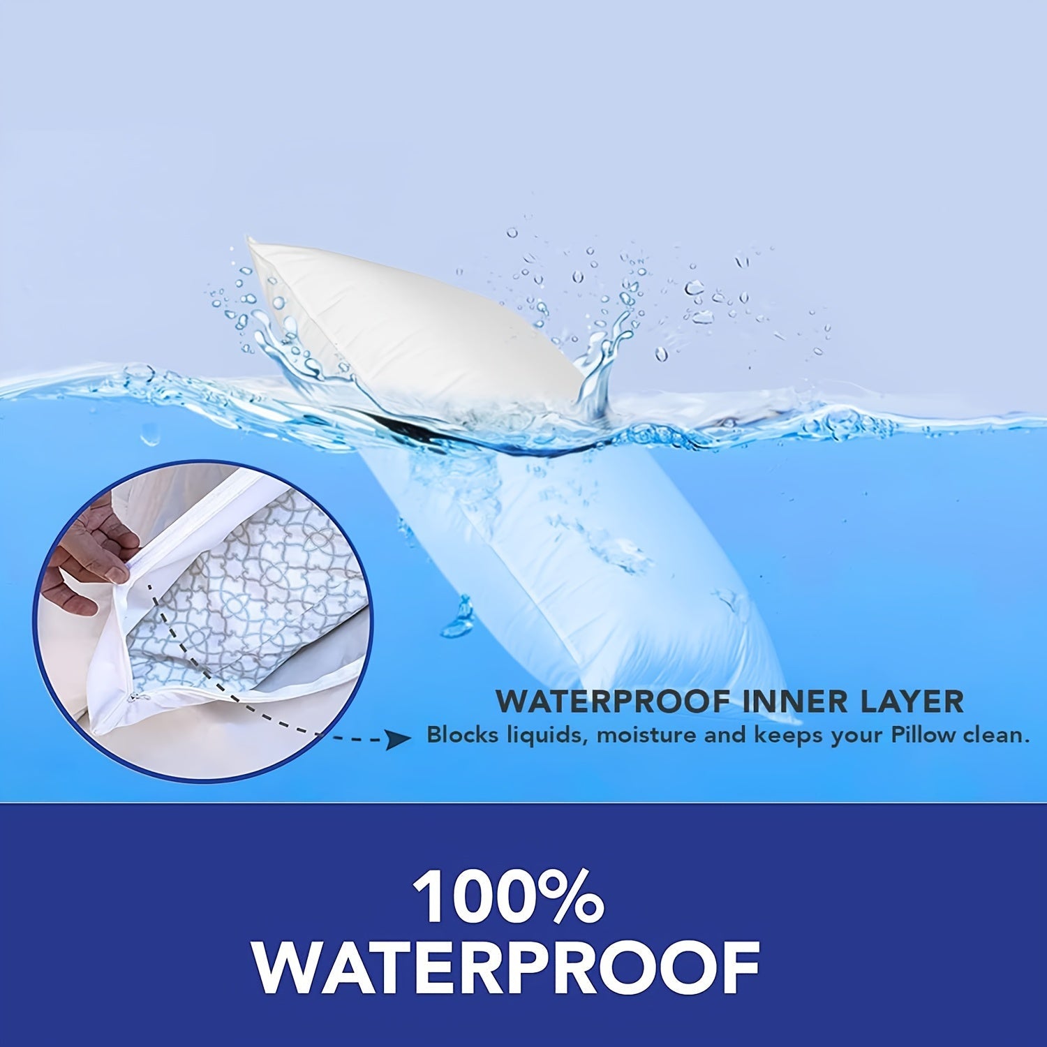 Waterproof Stain-Resistant Pillowcase Super Soft Thickened and Enlarged Design