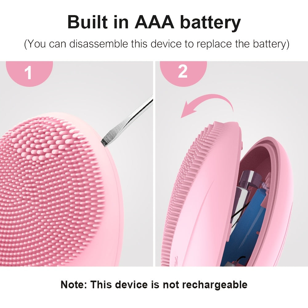 Silicone Facial Cleansing Brush with Sonic Vibration Deep Exfoliation and Massage