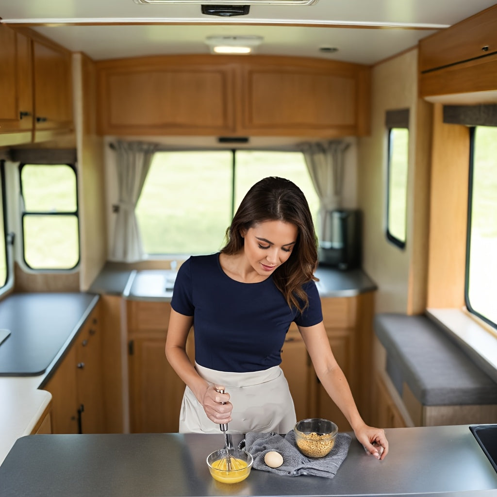 Stainless steel egg beater 30.48 cm handheld manual for baking camping