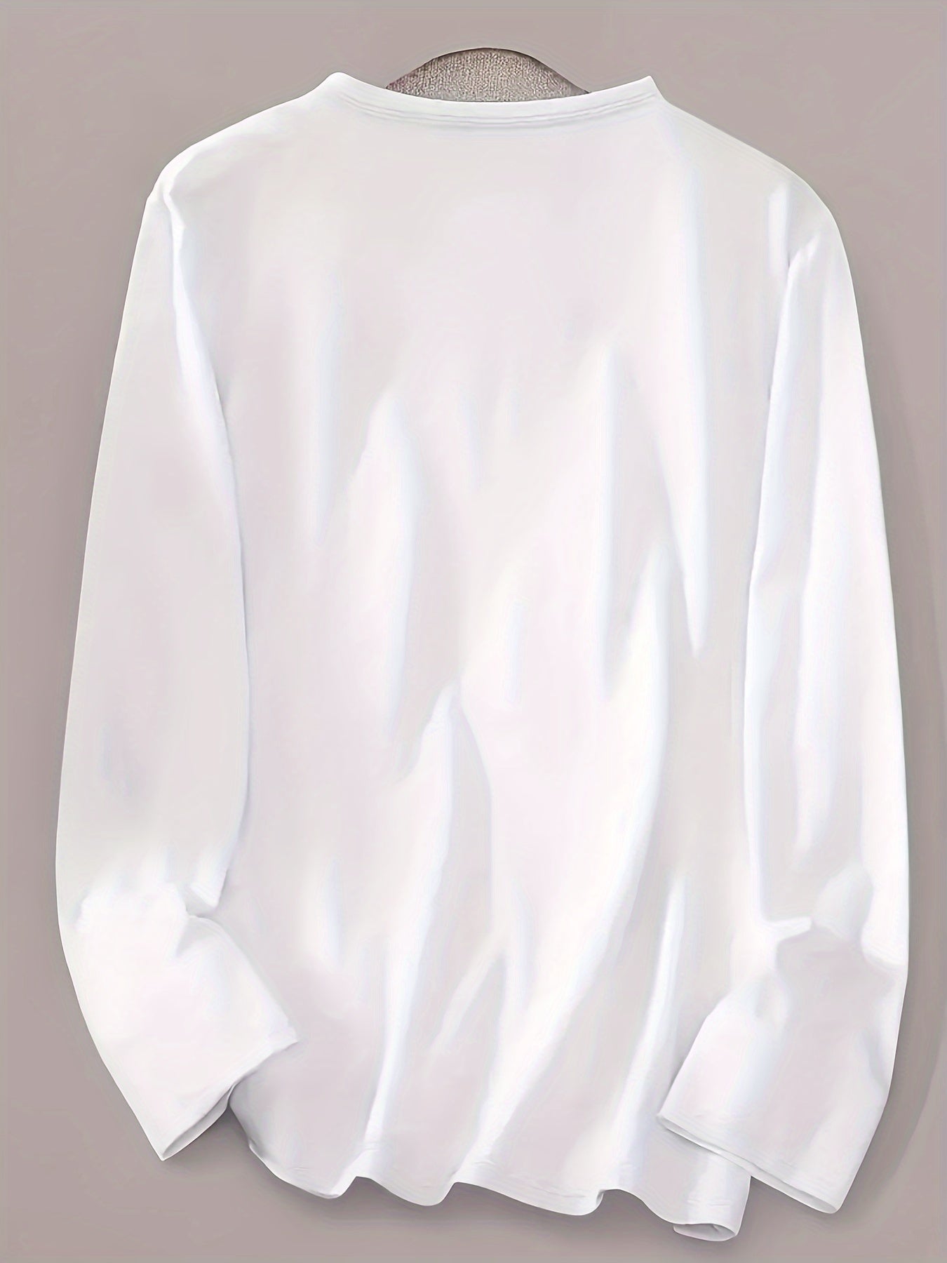 Women's V-Neck Long Sleeve T-Shirt White Black Graphic Print All-Season Comfort