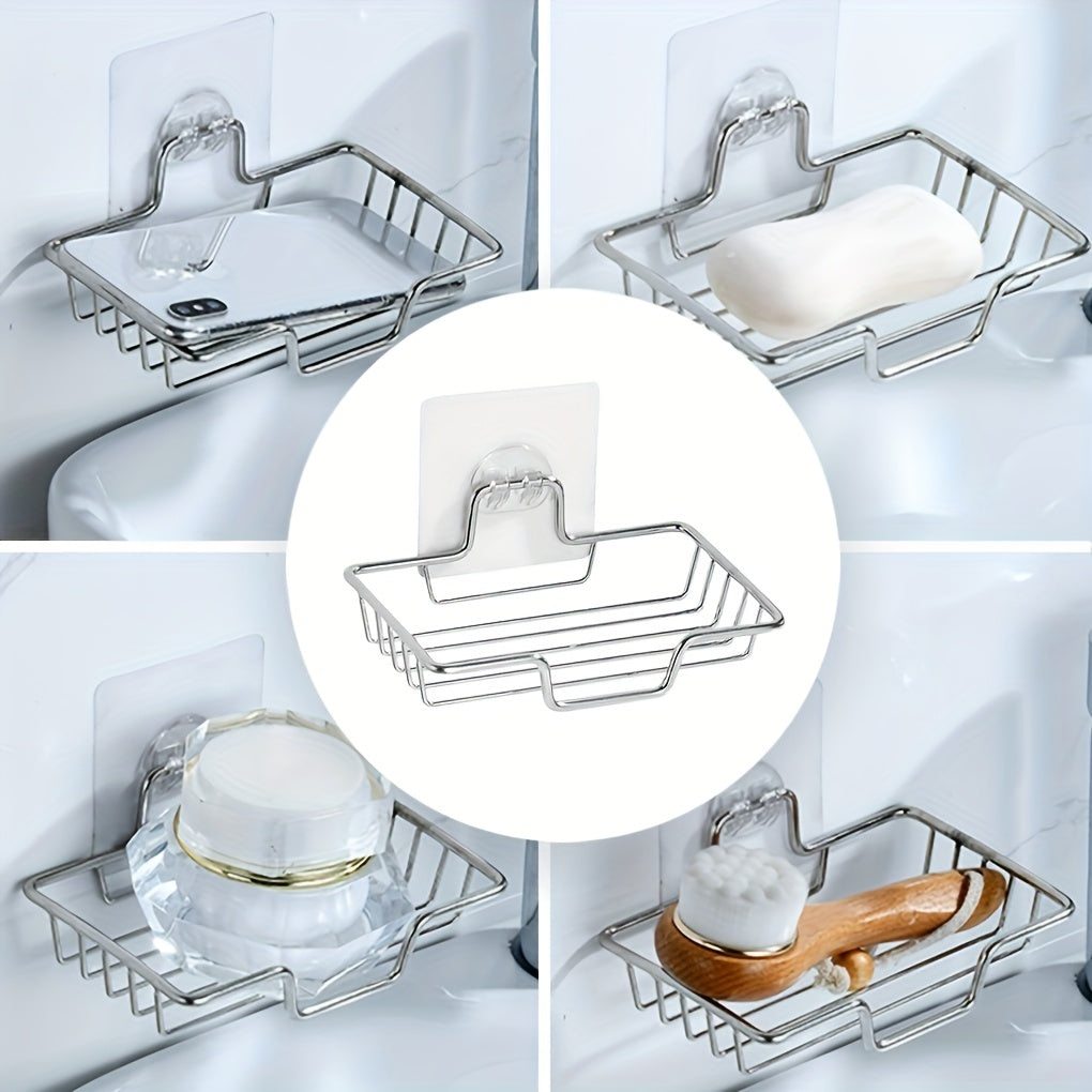 Stainless Steel Wall-Mounted Soap Dish with Drainage for Bathroom