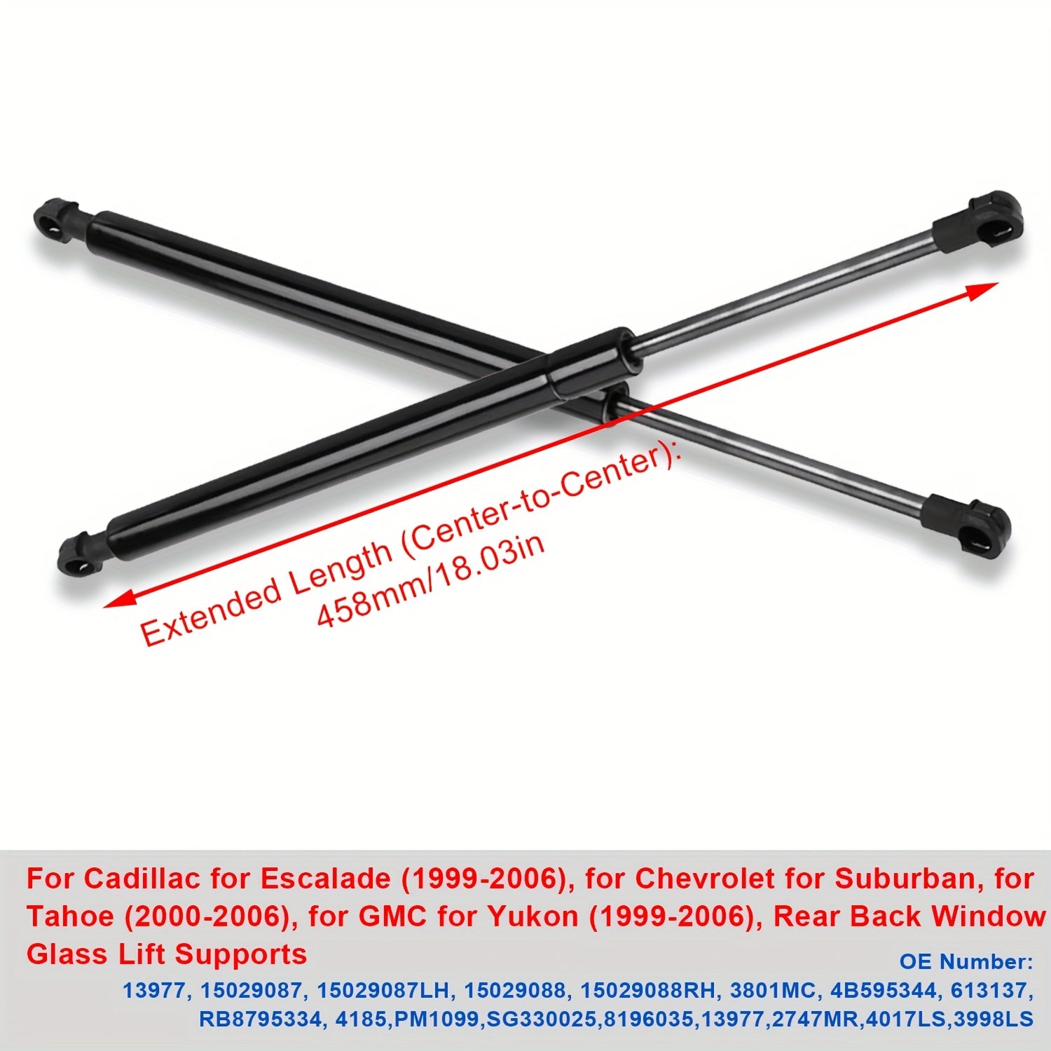 2 Pack Rear Window Lift Supports for SUV Truck Glass Hatch Damper