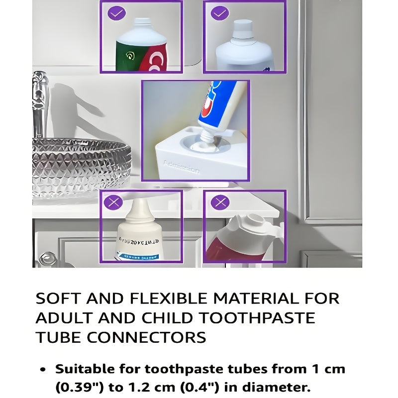 Wall Mounted Plastic Toothbrush and Toothpaste Holder with Suction Cups Bathroom Organizer for Family Dental Hygiene