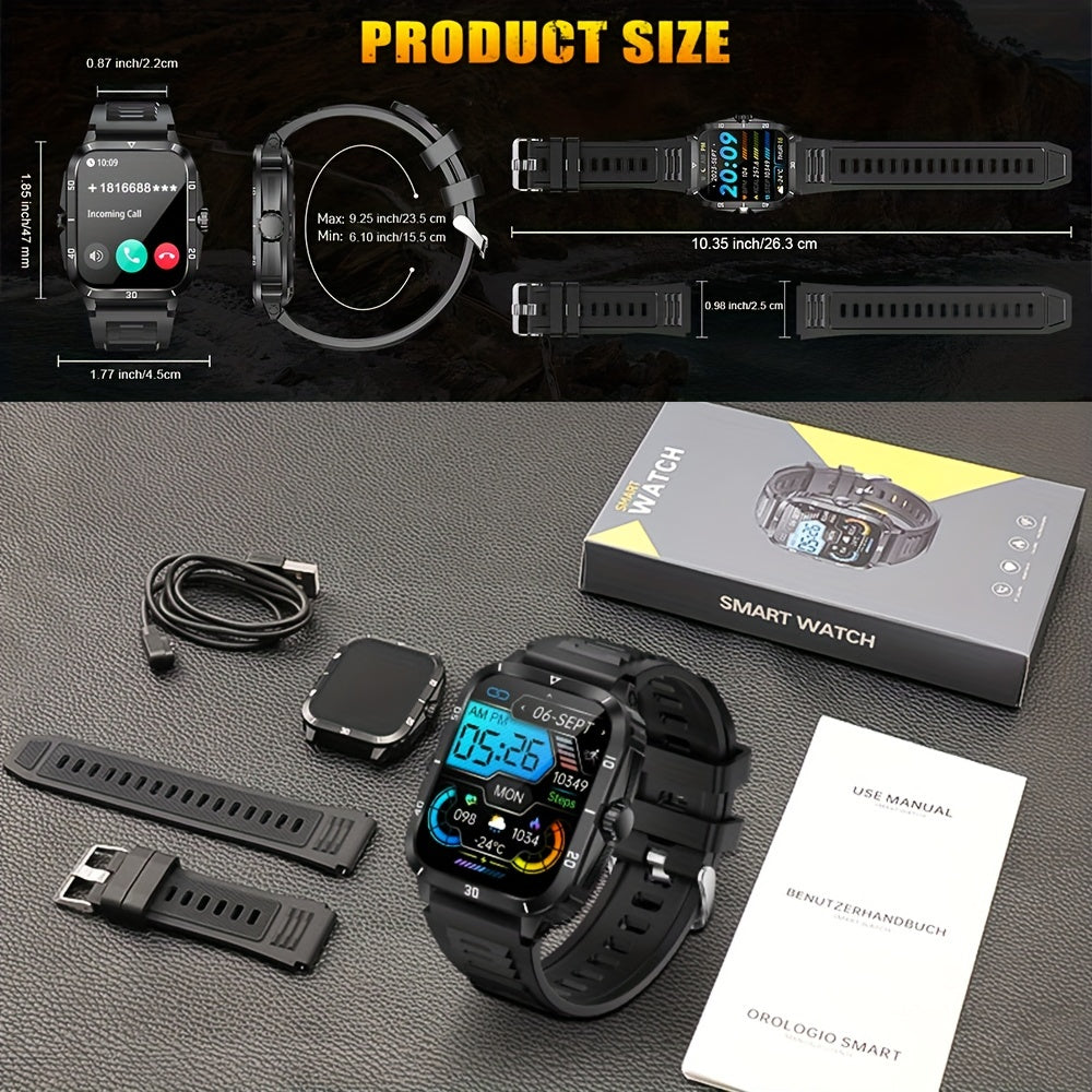 Smart Watch 4.98cm Diameter Touchscreen Fitness Tracker with Call Function and 100+ Sport Modes