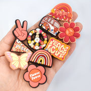 15pcs Unisex Plastic Shoe Charms with Flowers Hearts and Stars for Sandals