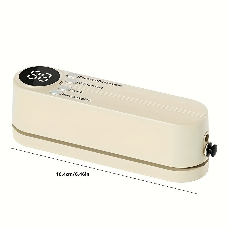 Ko‘p funksiyali portativ USB qayta zaryadlanadigan vakuum yopishtiruvchi, ovqatni saqlash uchun sayohat davomida. Qadoqlash uchun snack seal, tashqi suv tortish va inflatsiya, hamda 1200mAh litiy batareyaga ega.