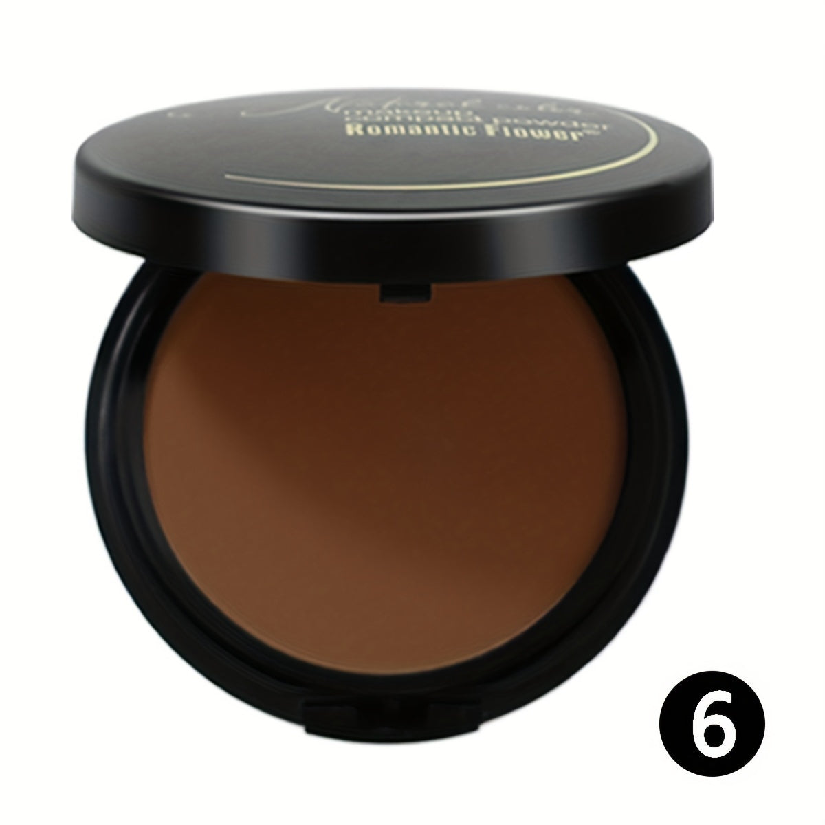 Polvo prensado mate para mujer, resistente al agua, cobertura total para piel oscura