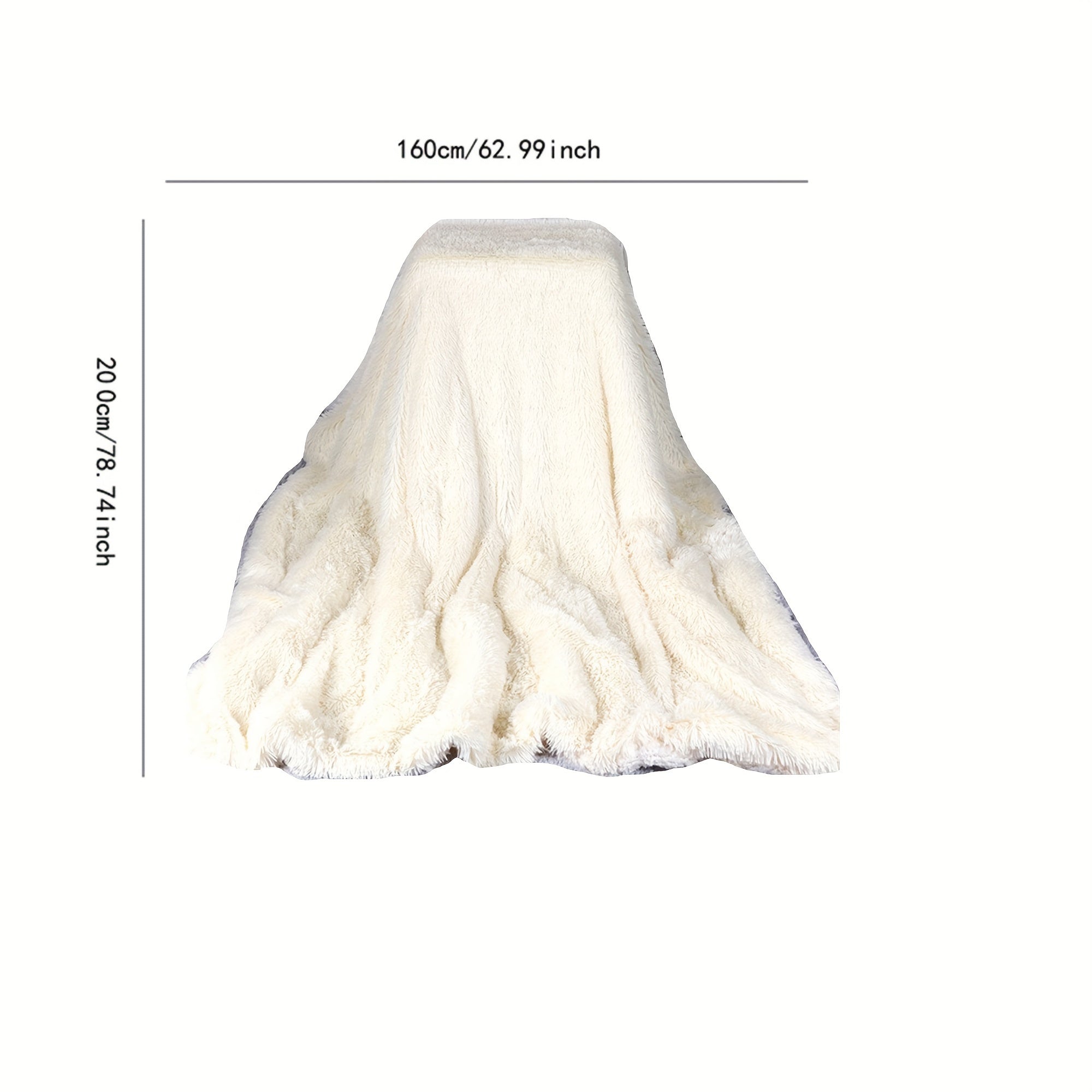 Long-Hair Shaggy Fleece Throw Blanket Plush All-Season Sofa Cover