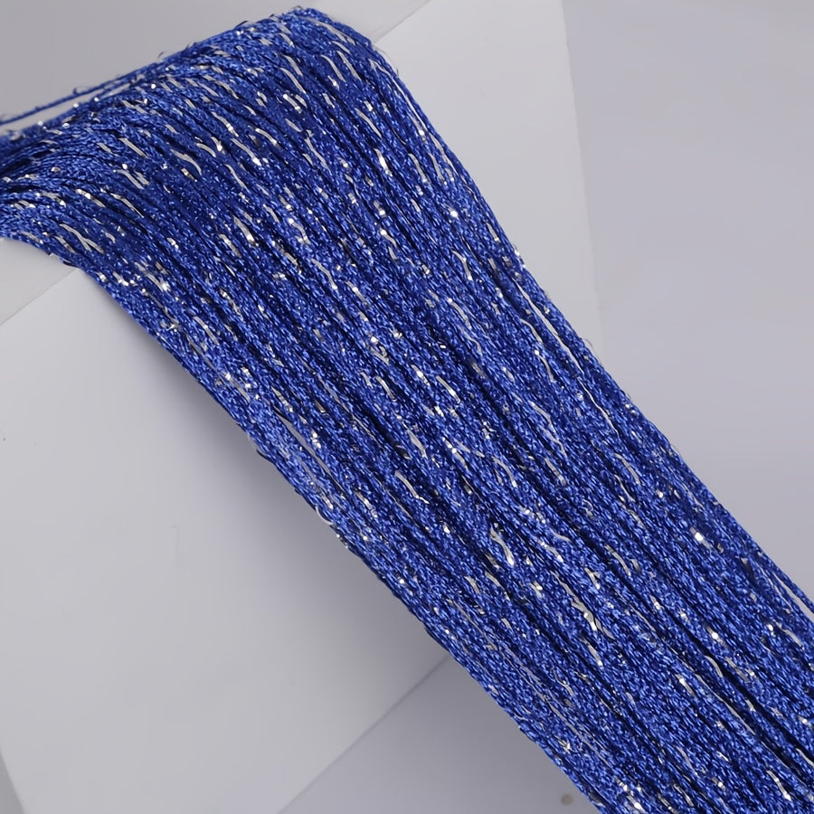 Orange and Yellow Beaded Curtain Polyester Sheer Door Hanging for Living Room Bedroom Wedding Entrance