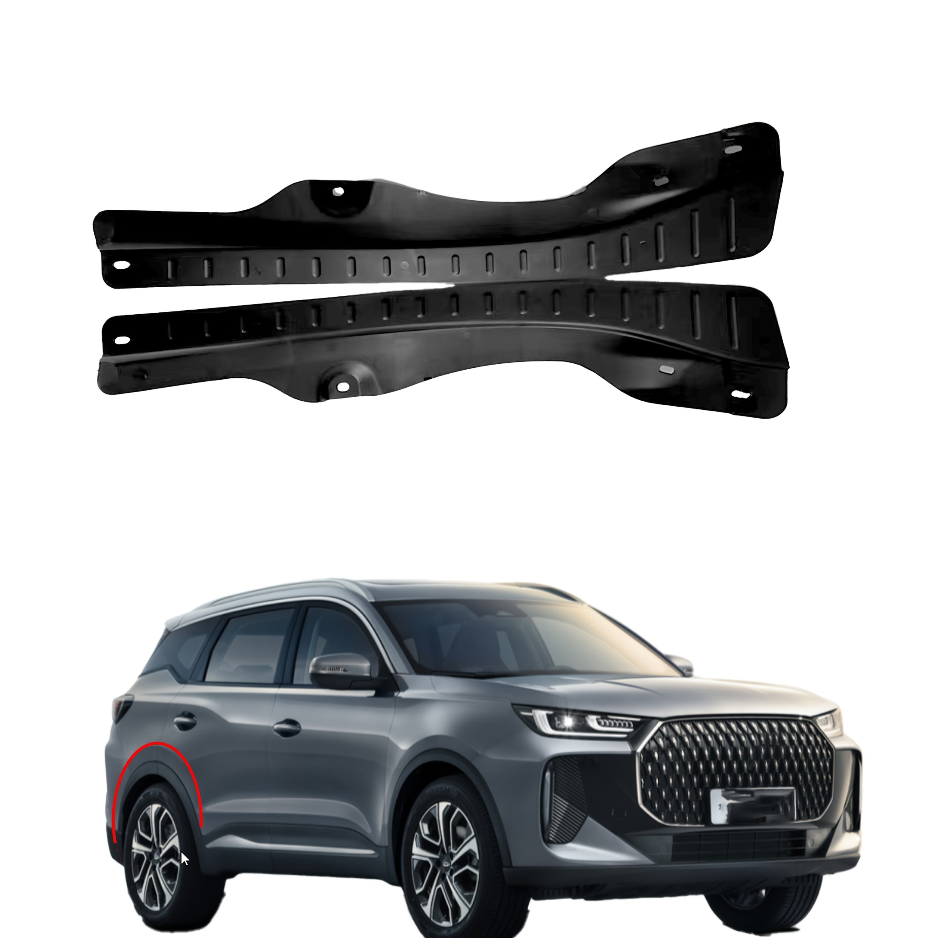 2Pcs Black Plastic Mud Flaps for SUV Wheel Protection Scratch-Resistant Durable