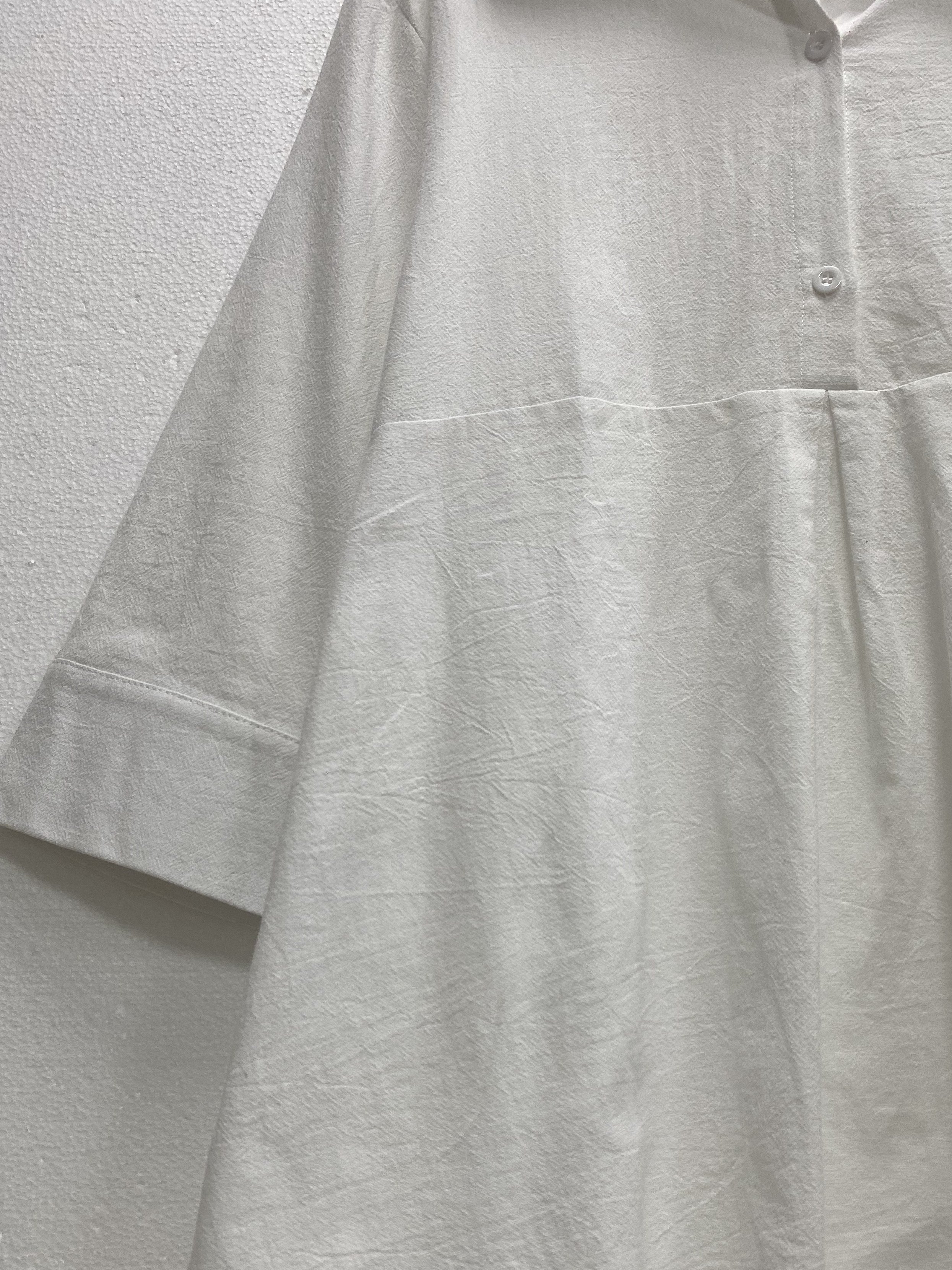 Plus Size Women's Casual Button-Up Shirt Polyester Solid Long Sleeve