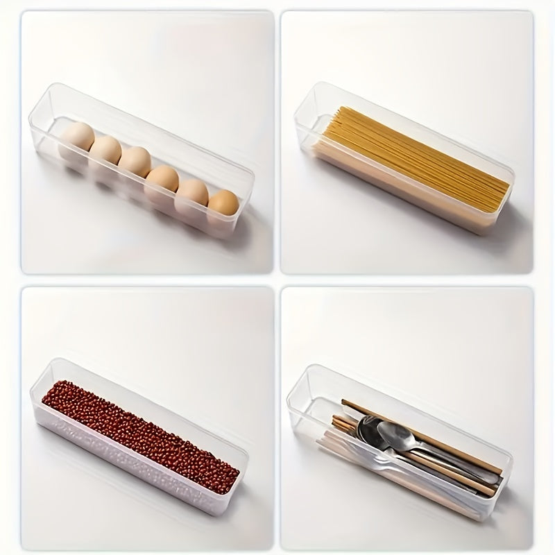 Stackable Transparent Refrigerator Storage Container with Lid BPA-Free for Fruits Vegetables and Beverages