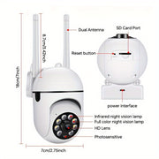 2MP WiFi Dome Xavfsizlik Kamerasi 360° Ko‘rish Harakatni Kuzatish 1080P Kechqurun Ko‘rish