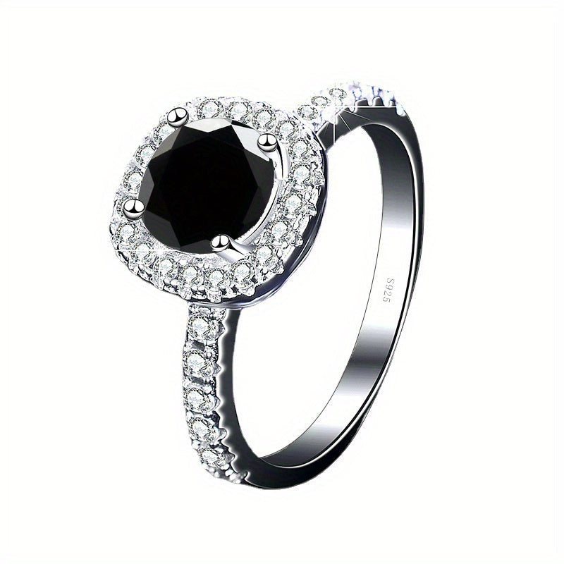 Anillo de promesa con incrustación de moissanita de 3ct en plata de ley para compromiso, boda y aniversario