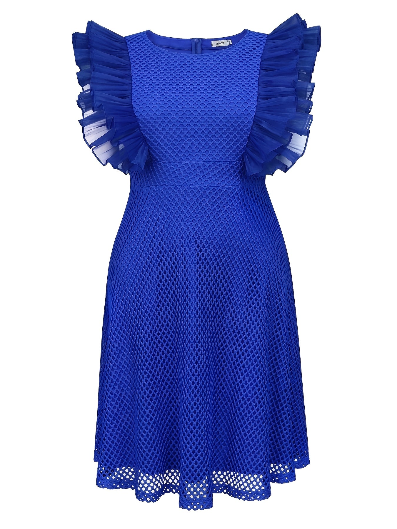 Women's Midi Dress Ruffle Sleeves A-Line Breathable Polyester Machine Washable