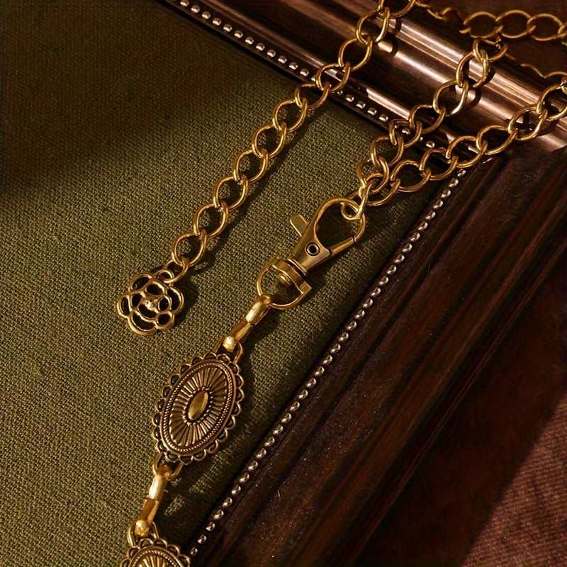 Women's Boho Style Waistband with Adjustable Chain Belt and Body Jewelry in Gold and Silver