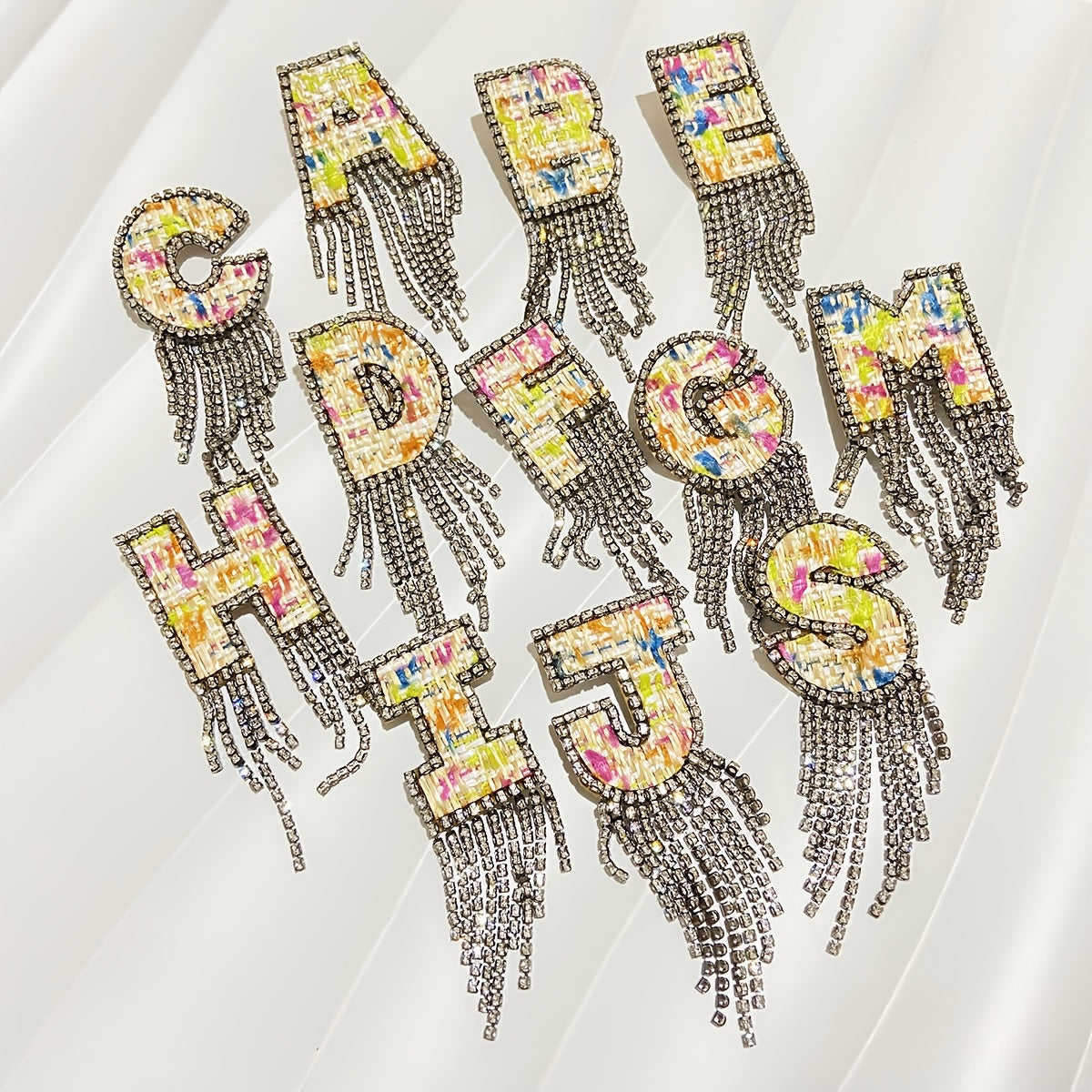 Women's Rhinestone Letter Brooch Irregular Woven Design Jewelry