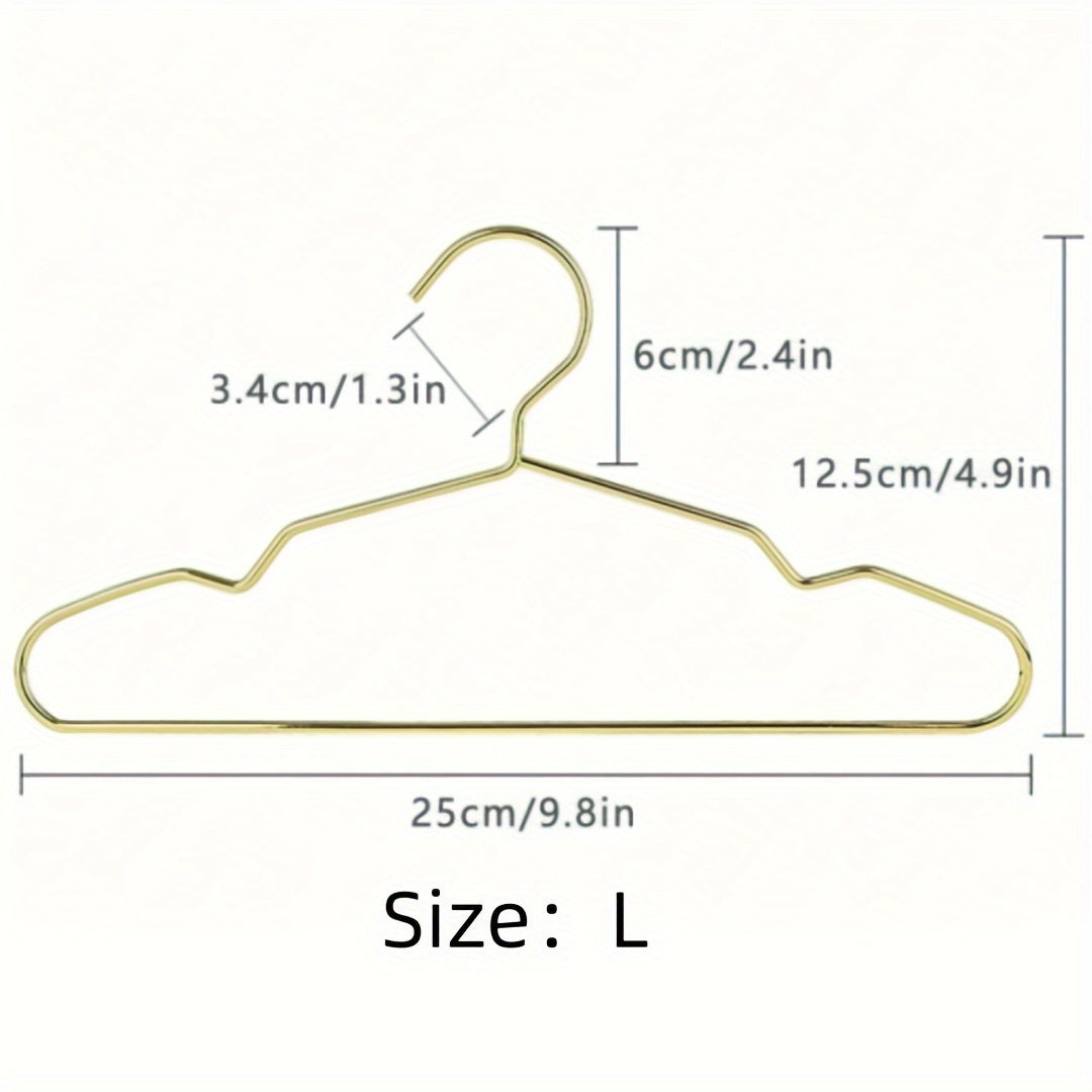 Juego de 10 perchas de metal dorado para ropa de niños para ositos de peluche y muñecas