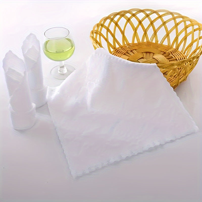 300 White Microfiber Towels with Flower Embossed Washcloths for Cleaning and Bathroom