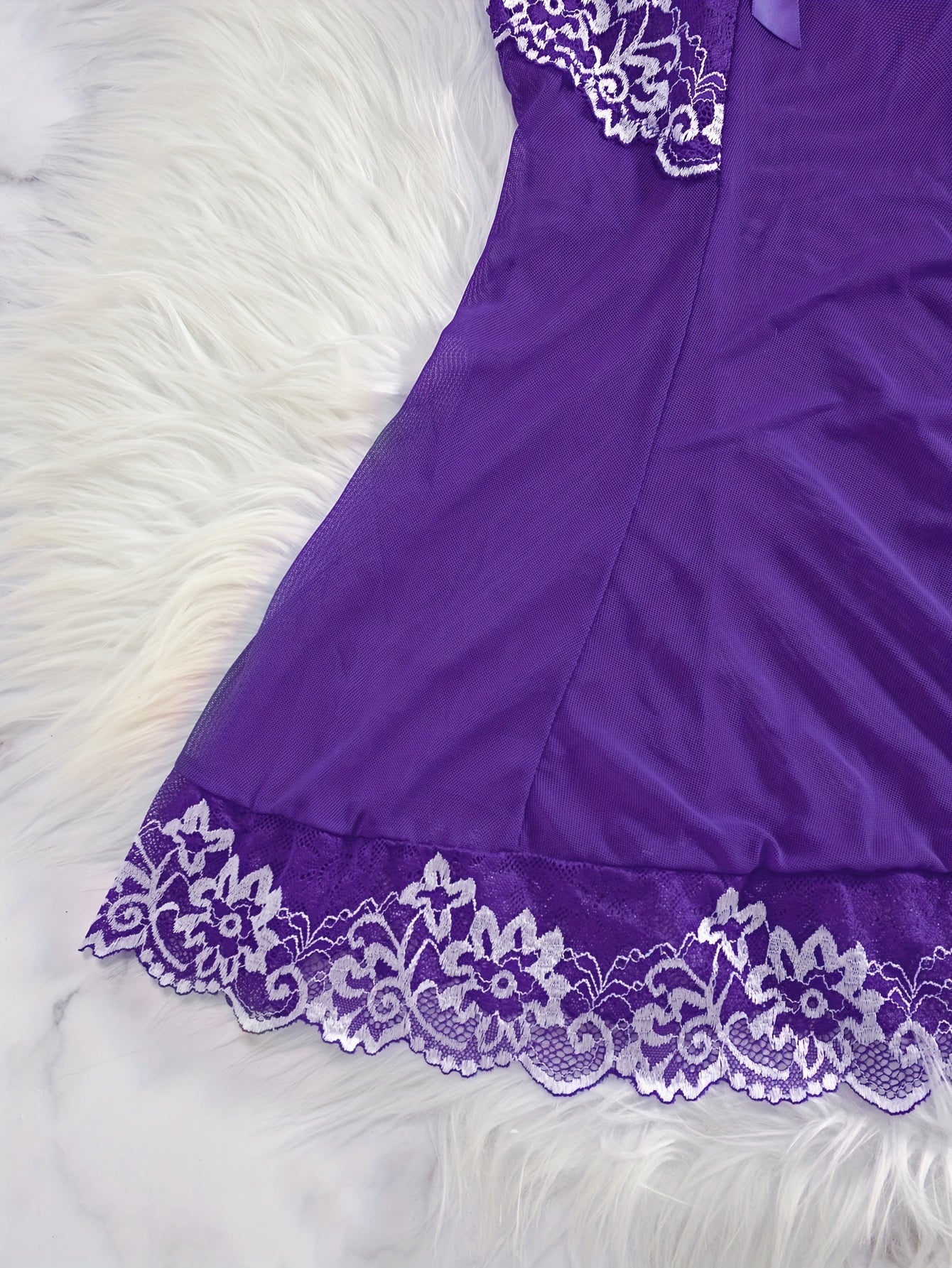 Women's Backless Nightdress with Thin Straps and Charm Design Including Thong