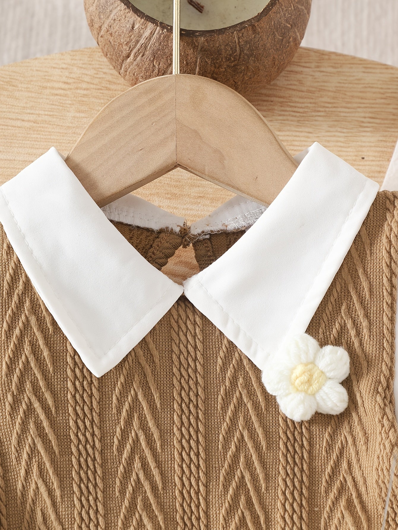 Детский весенне-осенний комплект с цветными блоками, с цветочной аппликацией, рубашкой с длинным рукавом и брюками